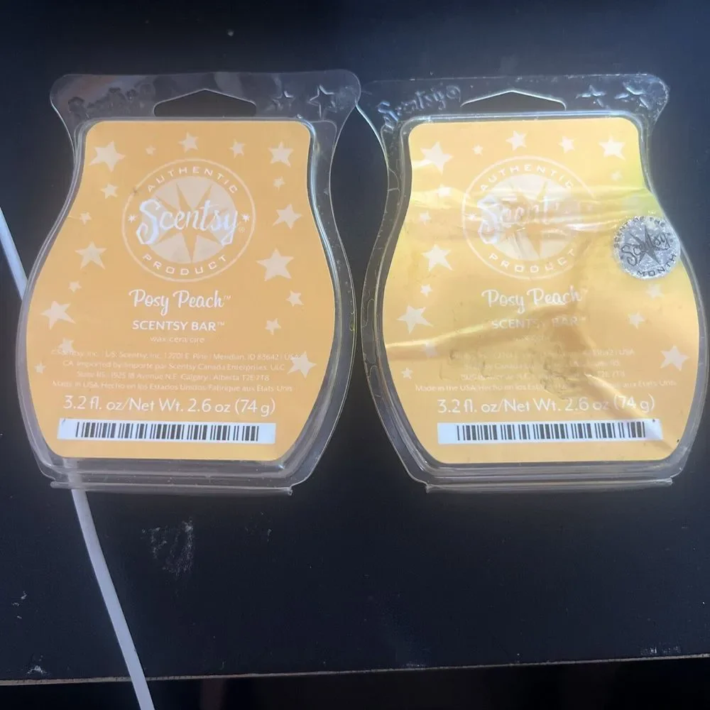 (2) NEW Scentsy POSY PEACH Wax Bar - Discontinued‎ Scent!